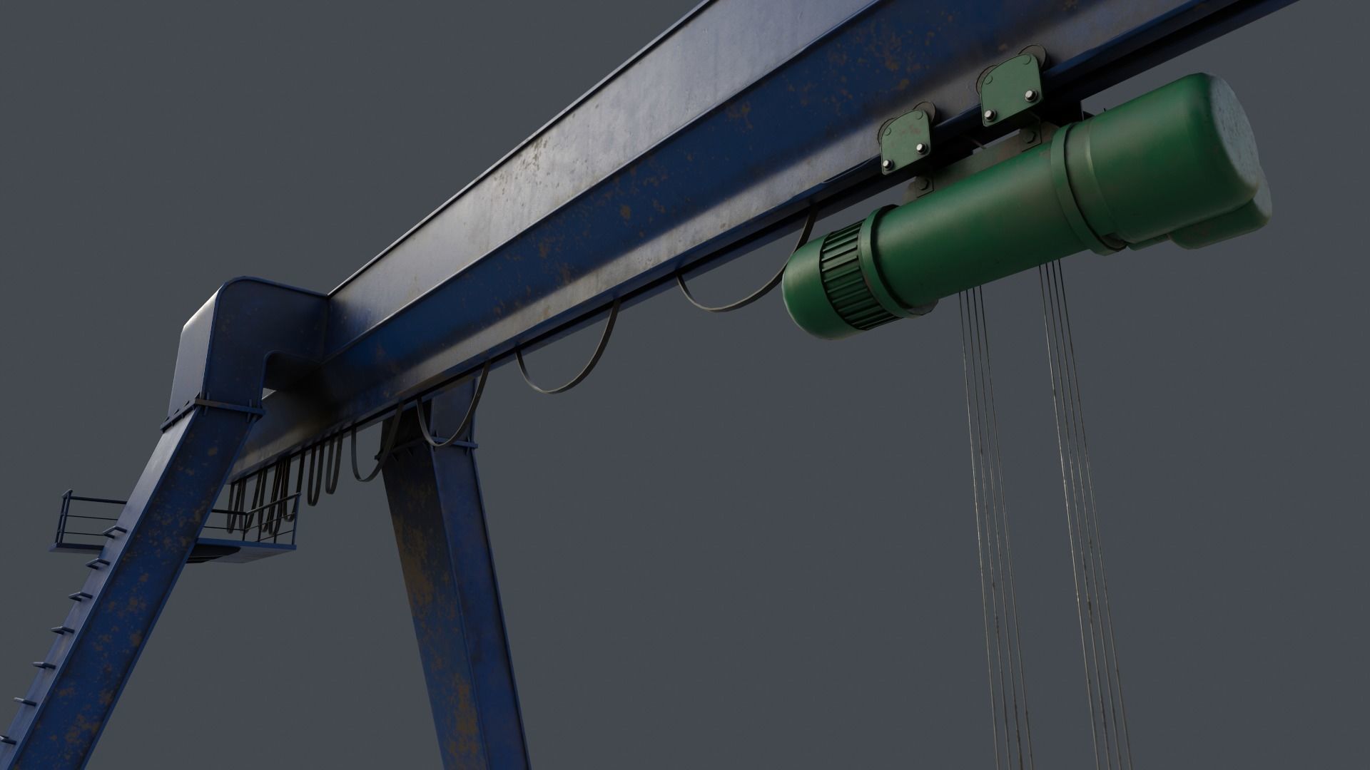 PBR Single Girder Gantry Crane V1 - Multi color Pack 3D Model Collection_56