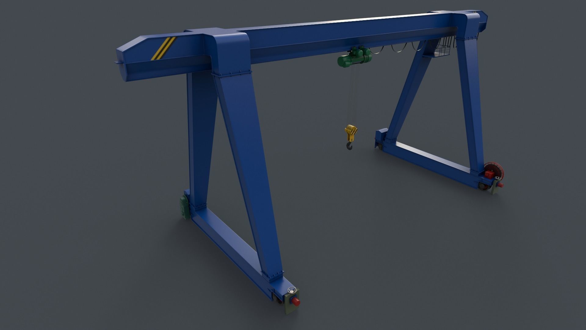 PBR Single Girder Gantry Crane V1 - Multi color Pack 3D Model Collection_23