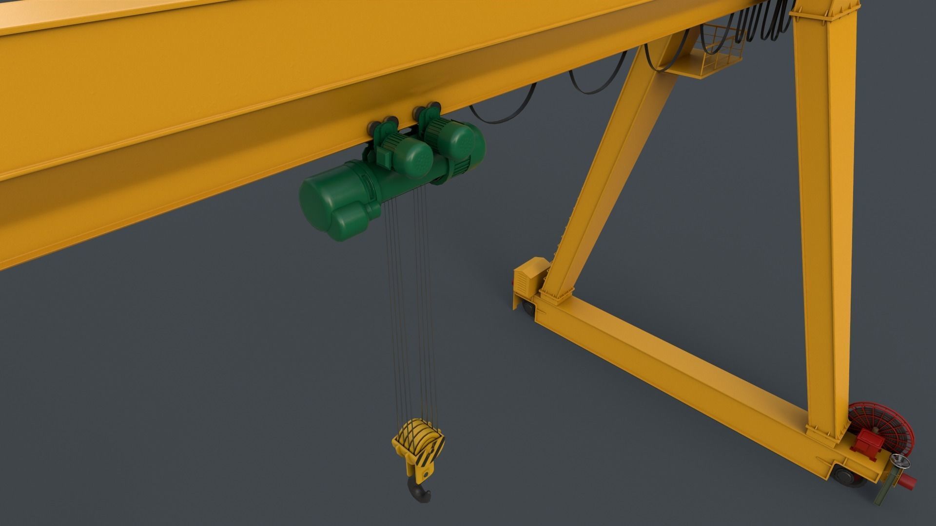 PBR Single Girder Gantry Crane V1 - Multi color Pack 3D Model Collection_44