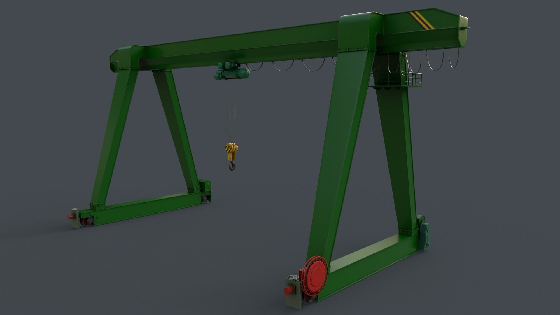 PBR Single Girder Gantry Crane V1 - Multi color Pack 3D Model Collection_72