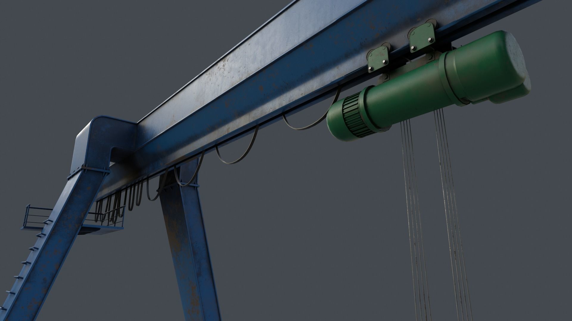PBR Single Girder Gantry Crane V1 - Multi color Pack 3D Model Collection_51
