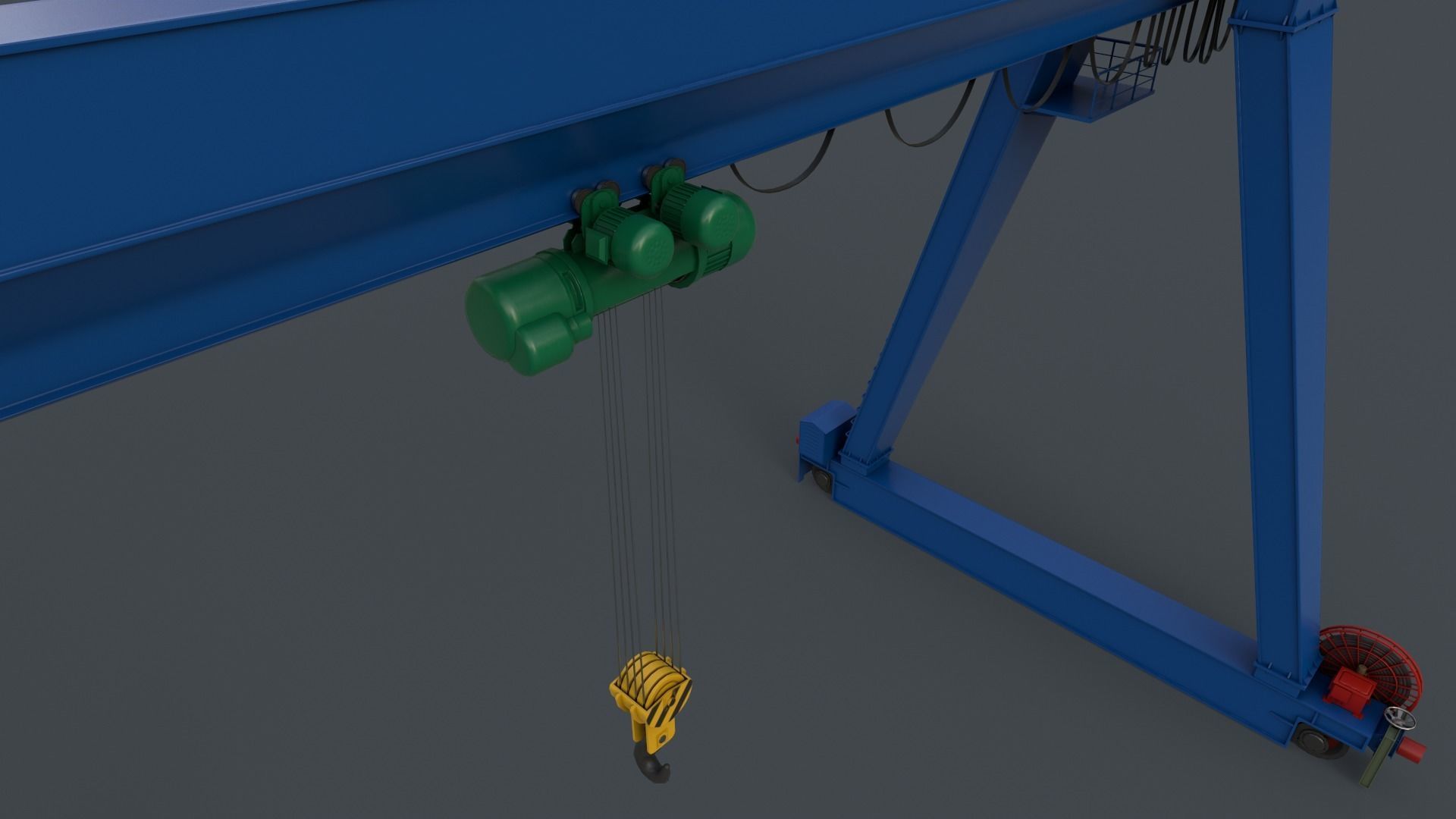PBR Single Girder Gantry Crane V1 - Multi color Pack 3D Model Collection_35
