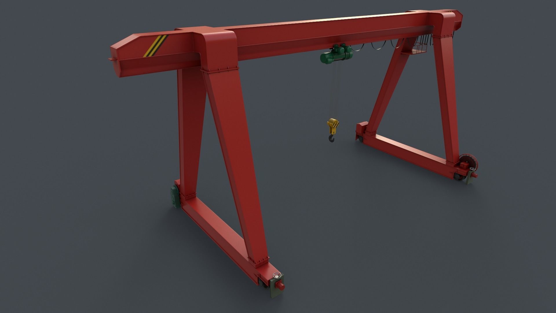 PBR Single Girder Gantry Crane V1 - Multi color Pack 3D Model Collection_27