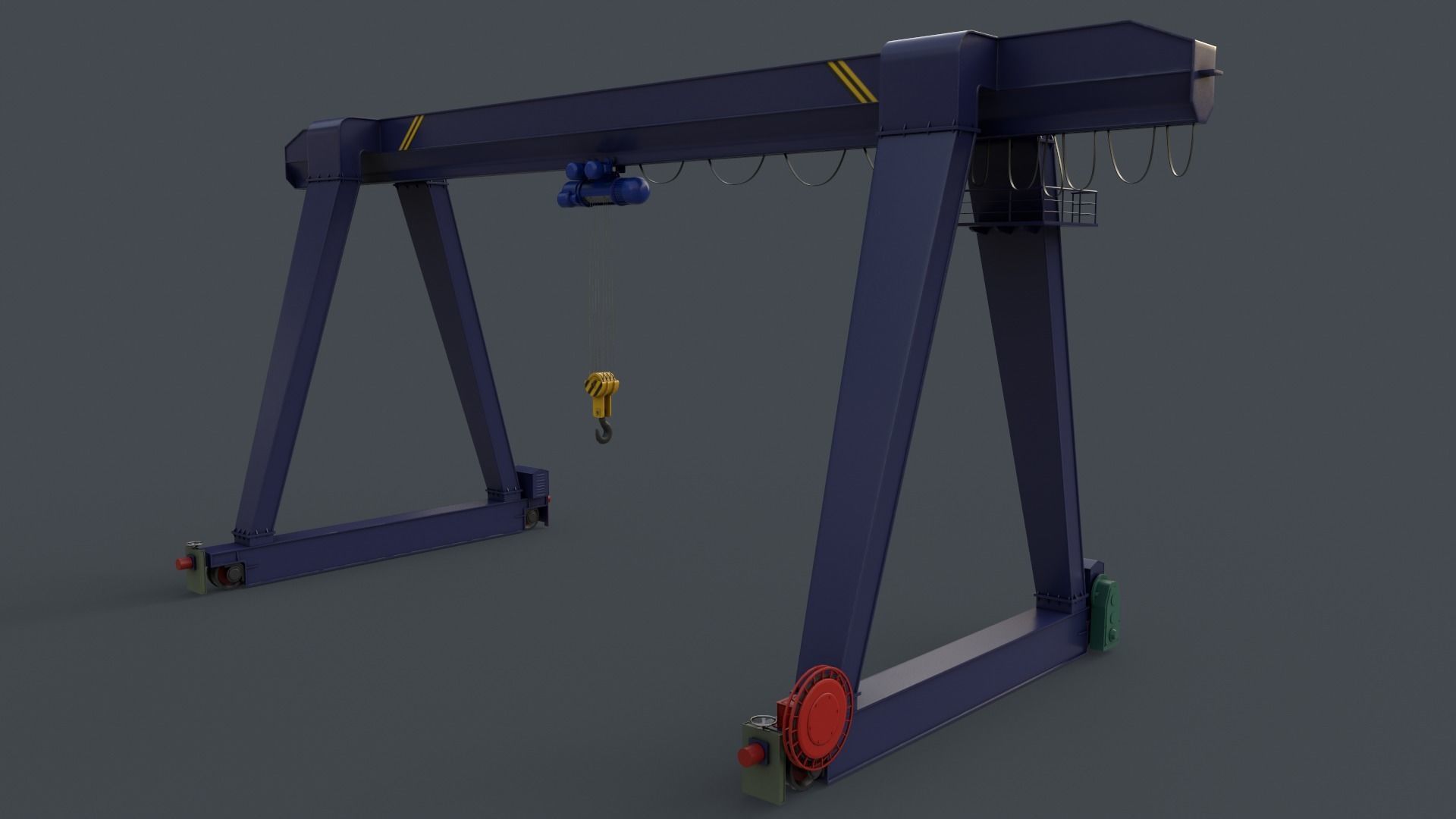 PBR Single Girder Gantry Crane V1 - Multi color Pack 3D Model Collection_68