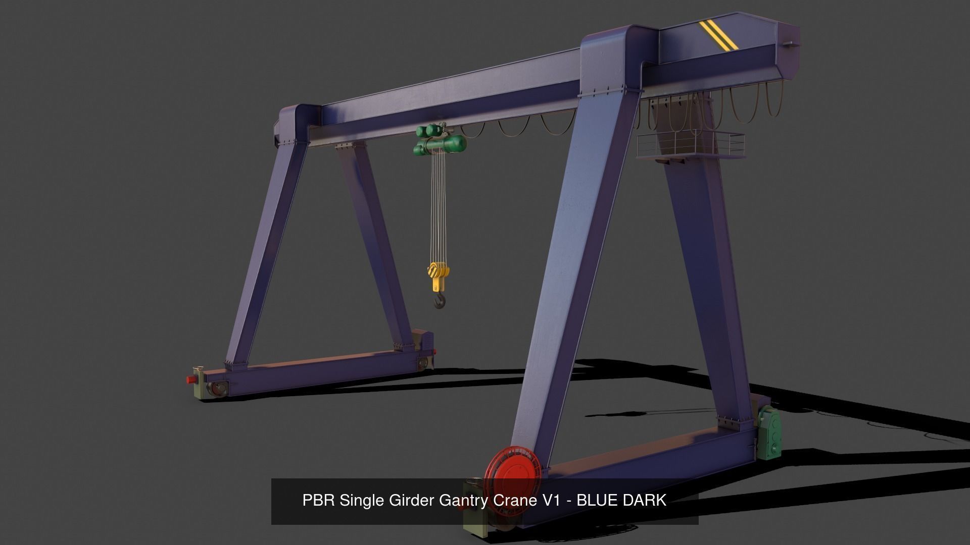 PBR Single Girder Gantry Crane V1 - Multi color Pack 3D Model Collection_13