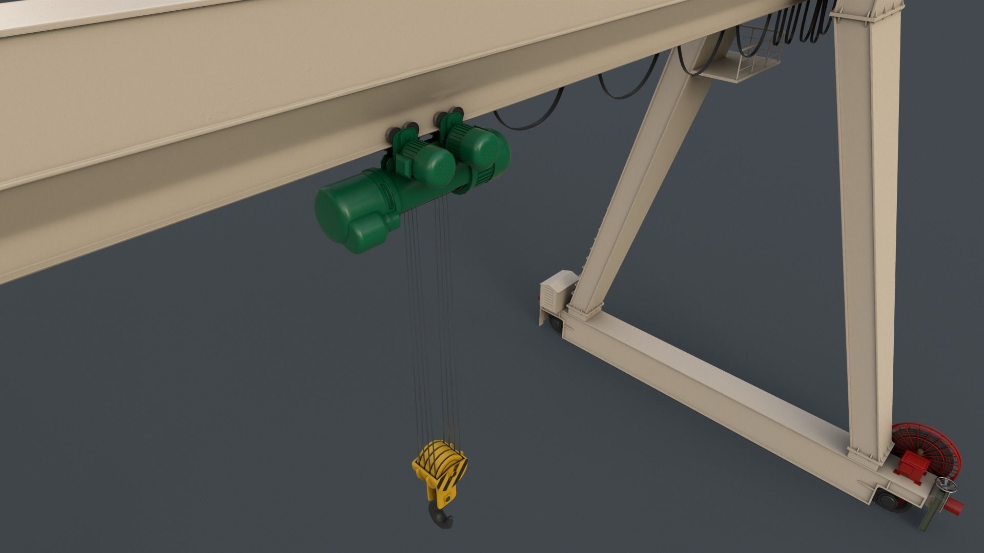 PBR Single Girder Gantry Crane V1 - Multi color Pack 3D Model Collection_41