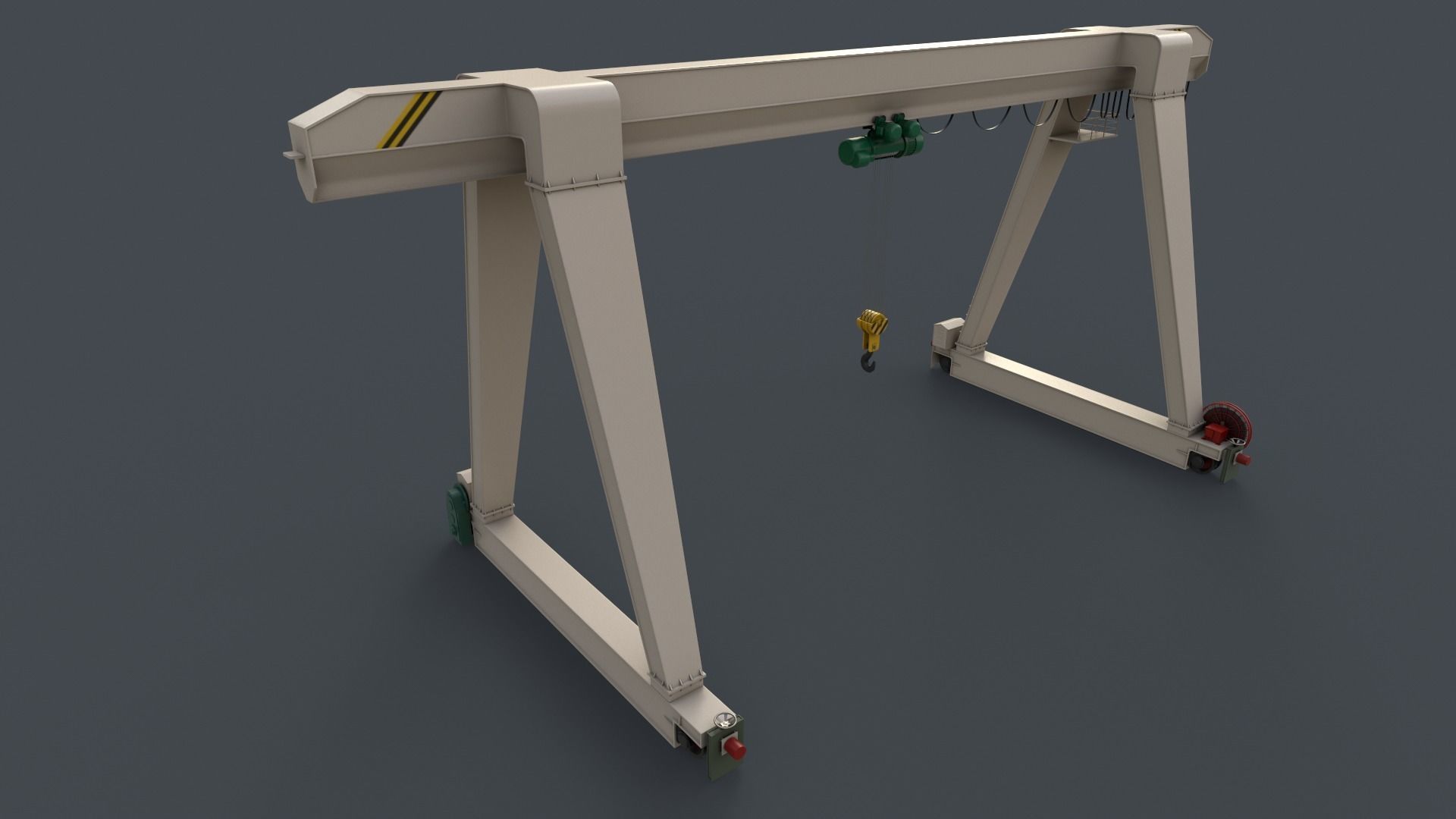 PBR Single Girder Gantry Crane V1 - Multi color Pack 3D Model Collection_29