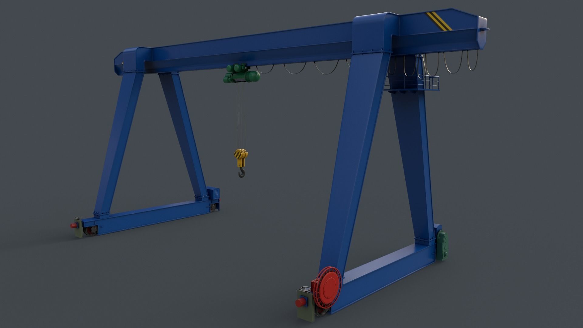 PBR Single Girder Gantry Crane V1 - Multi color Pack 3D Model Collection_67