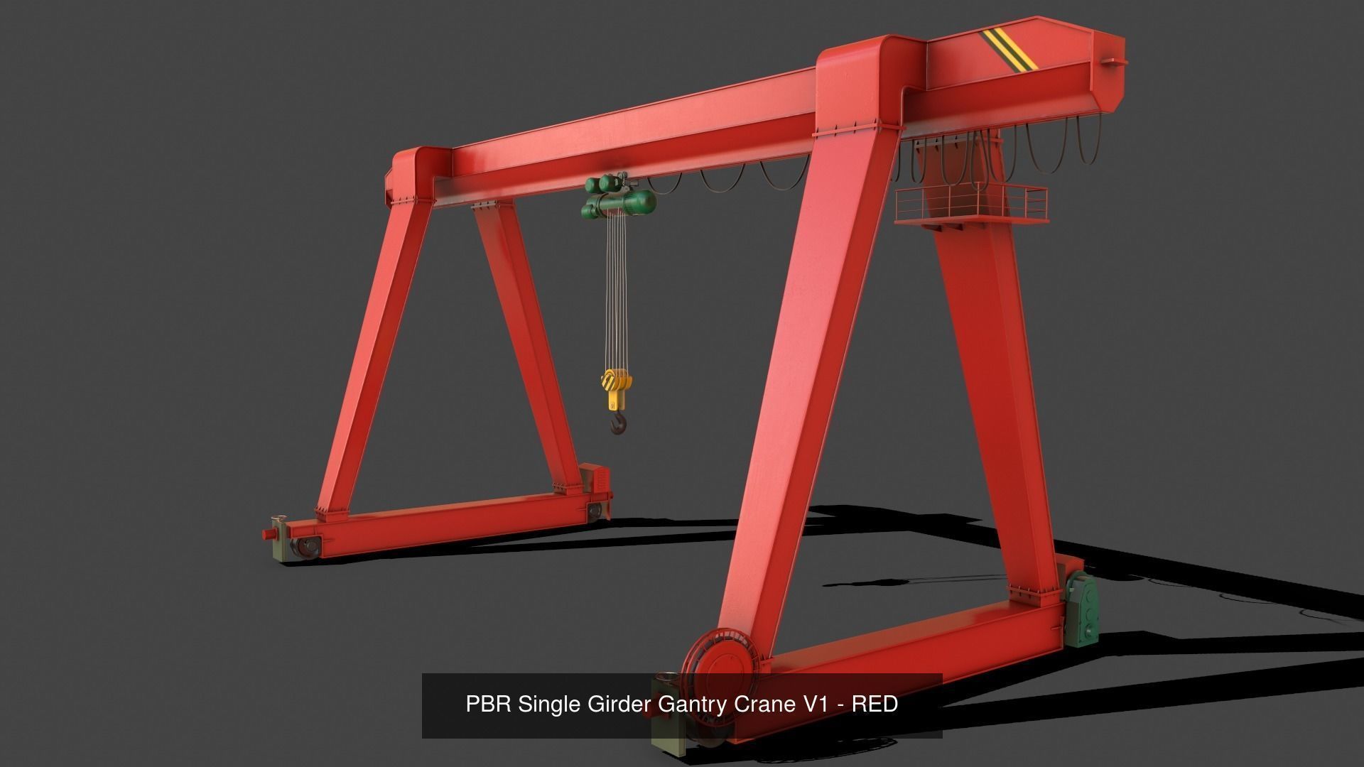 PBR Single Girder Gantry Crane V1 - Multi color Pack 3D Model Collection_18