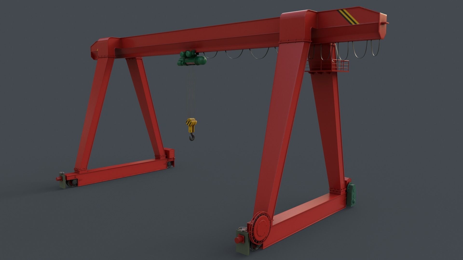 PBR Single Girder Gantry Crane V1 - Multi color Pack 3D Model Collection_85