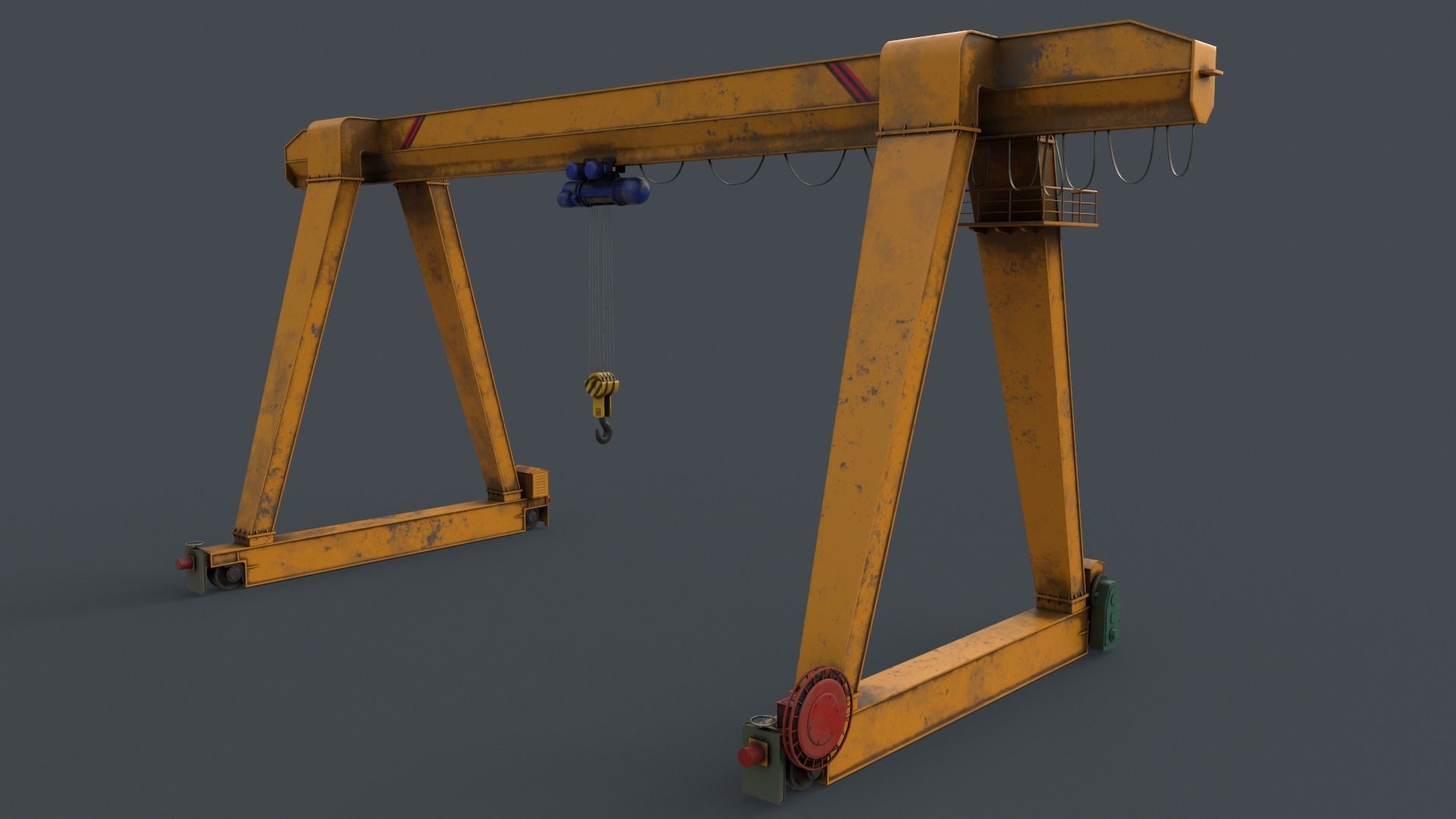 PBR Single Girder Gantry Crane V1 - Multi color Pack 3D Model Collection_108