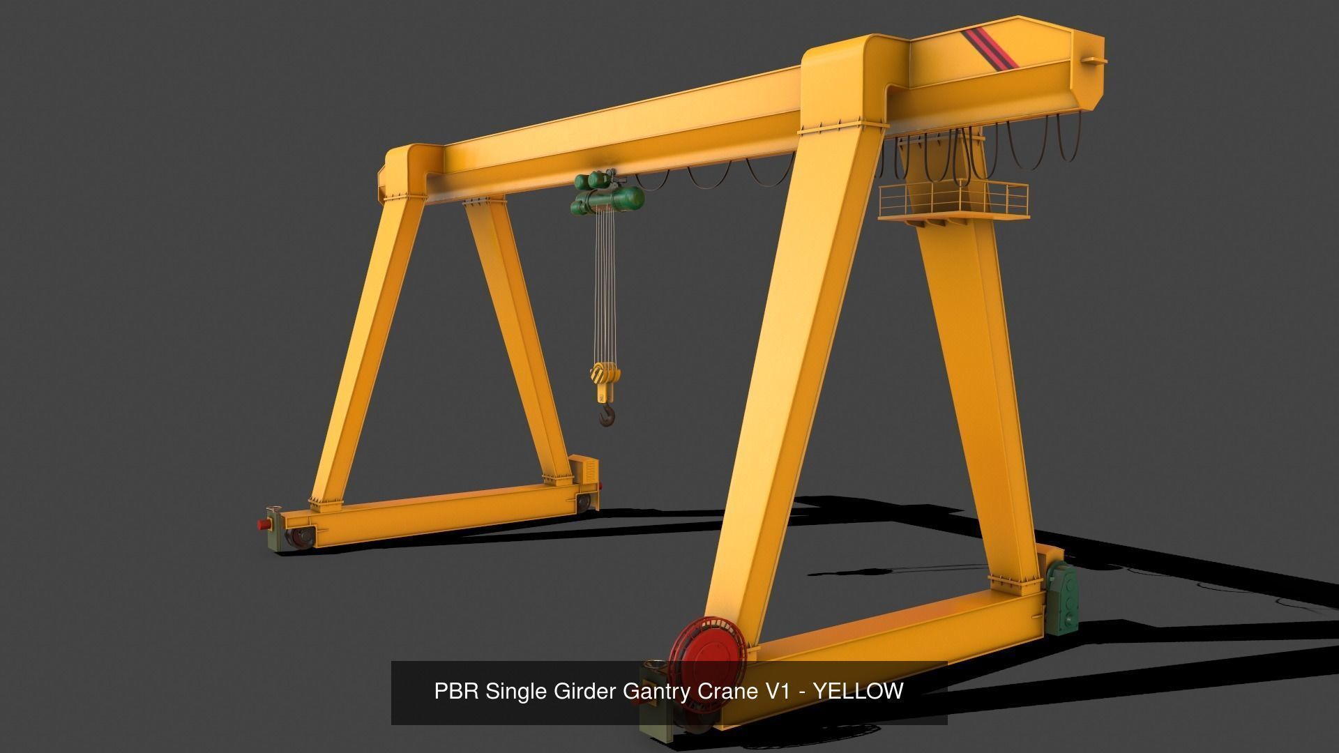 PBR Single Girder Gantry Crane V1 - Multi color Pack 3D Model Collection_20