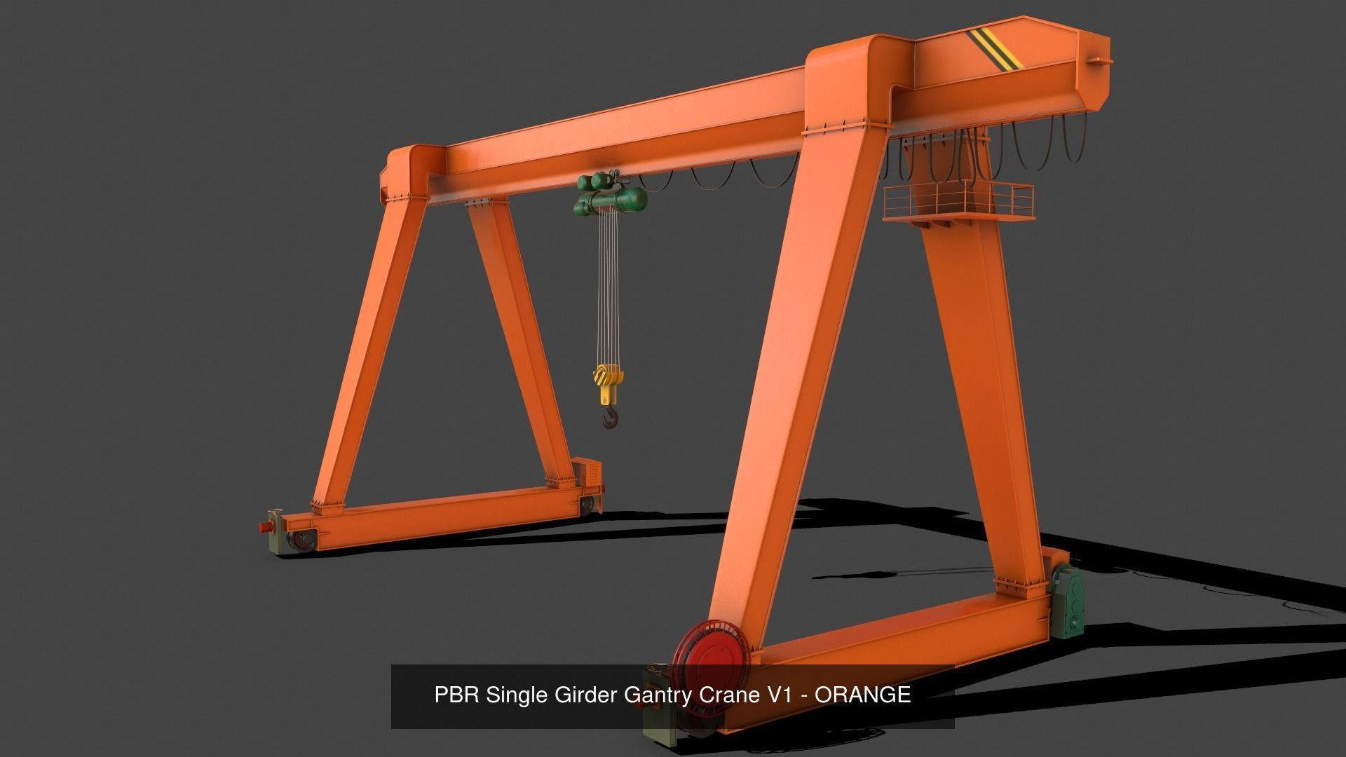 PBR Single Girder Gantry Crane V1 - Multi color Pack 3D Model Collection_17
