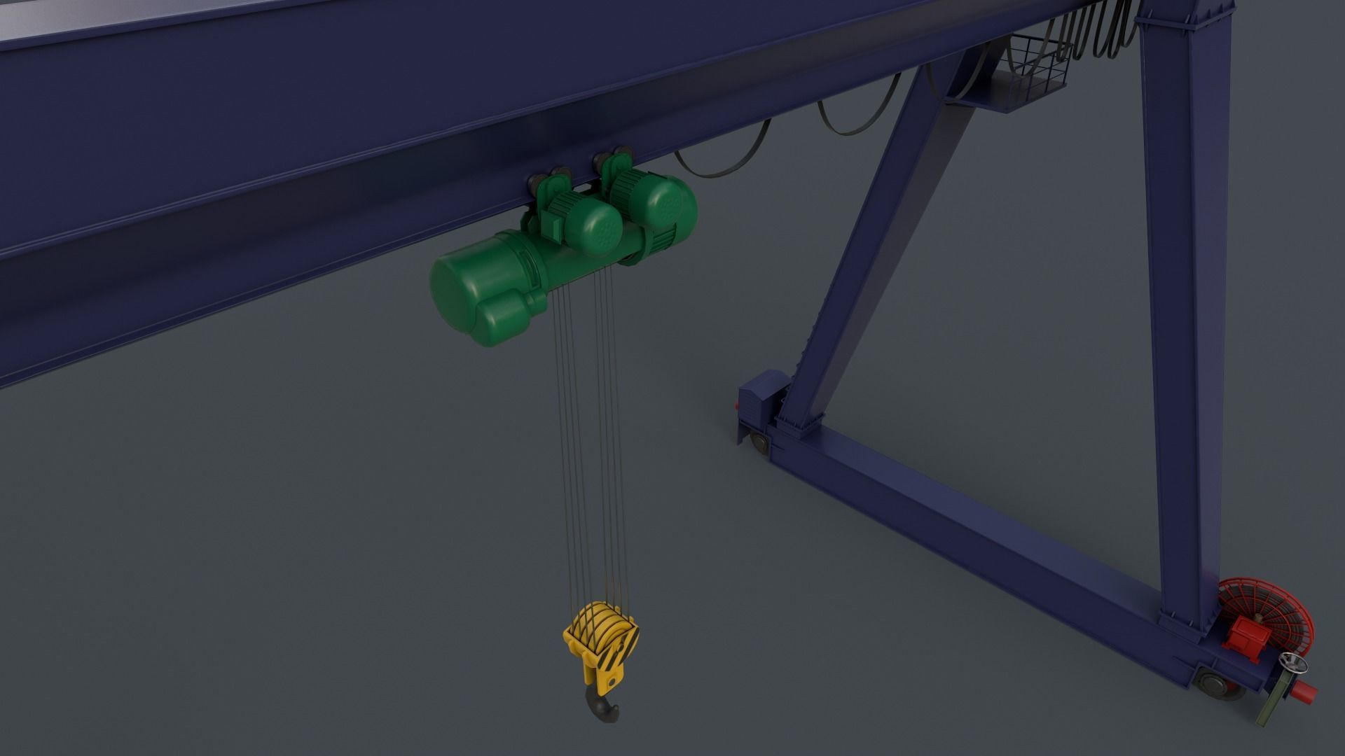 PBR Single Girder Gantry Crane V1 - Multi color Pack 3D Model Collection_34