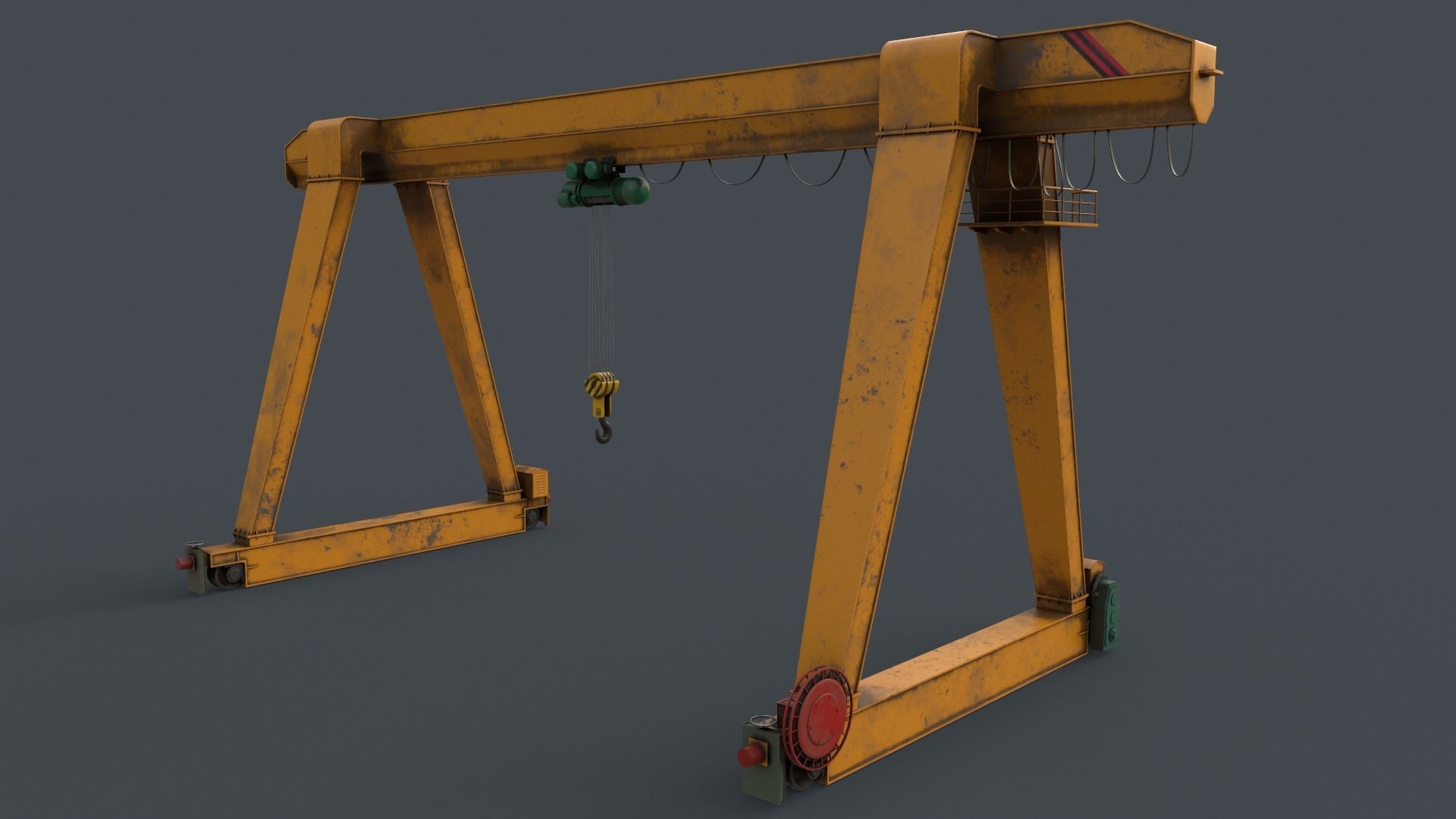 PBR Single Girder Gantry Crane V1 - Multi color Pack 3D Model Collection_110