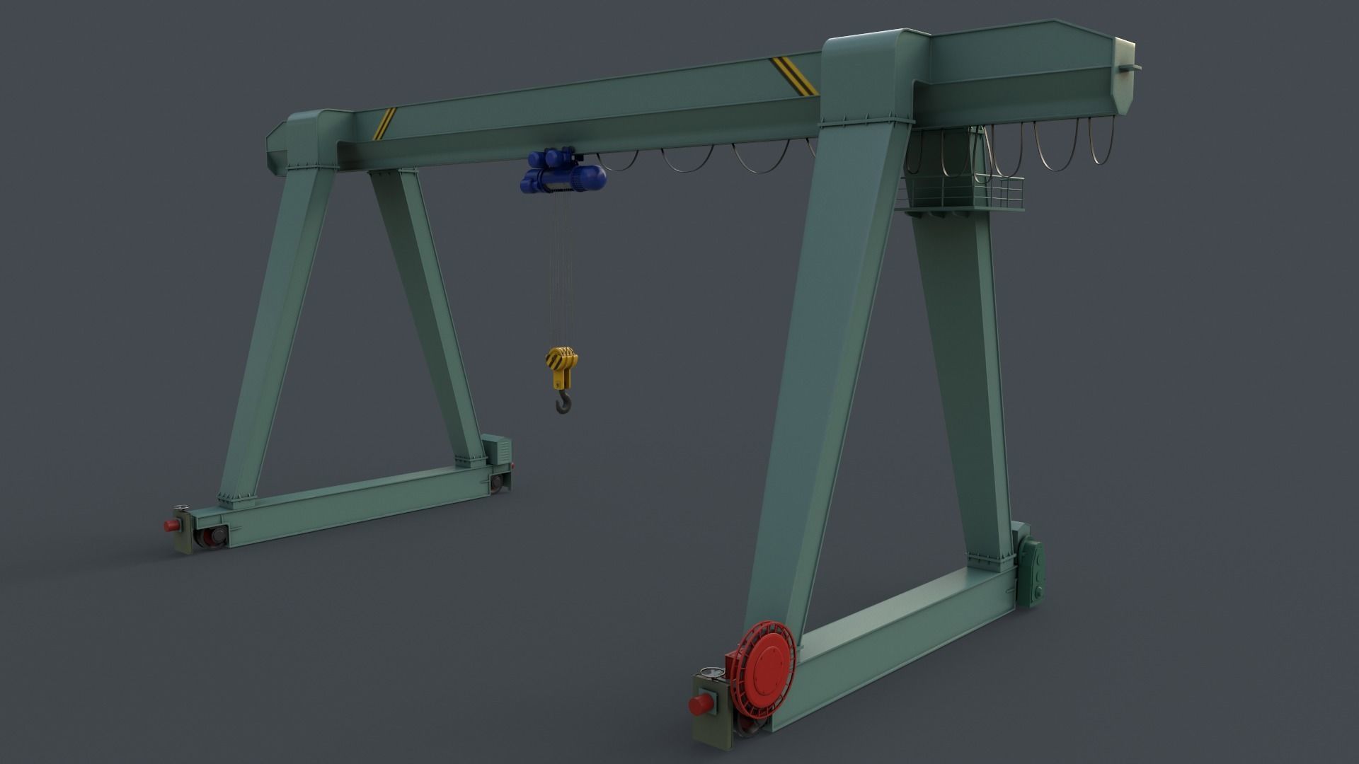 PBR Single Girder Gantry Crane V1 - Multi color Pack 3D Model Collection_70