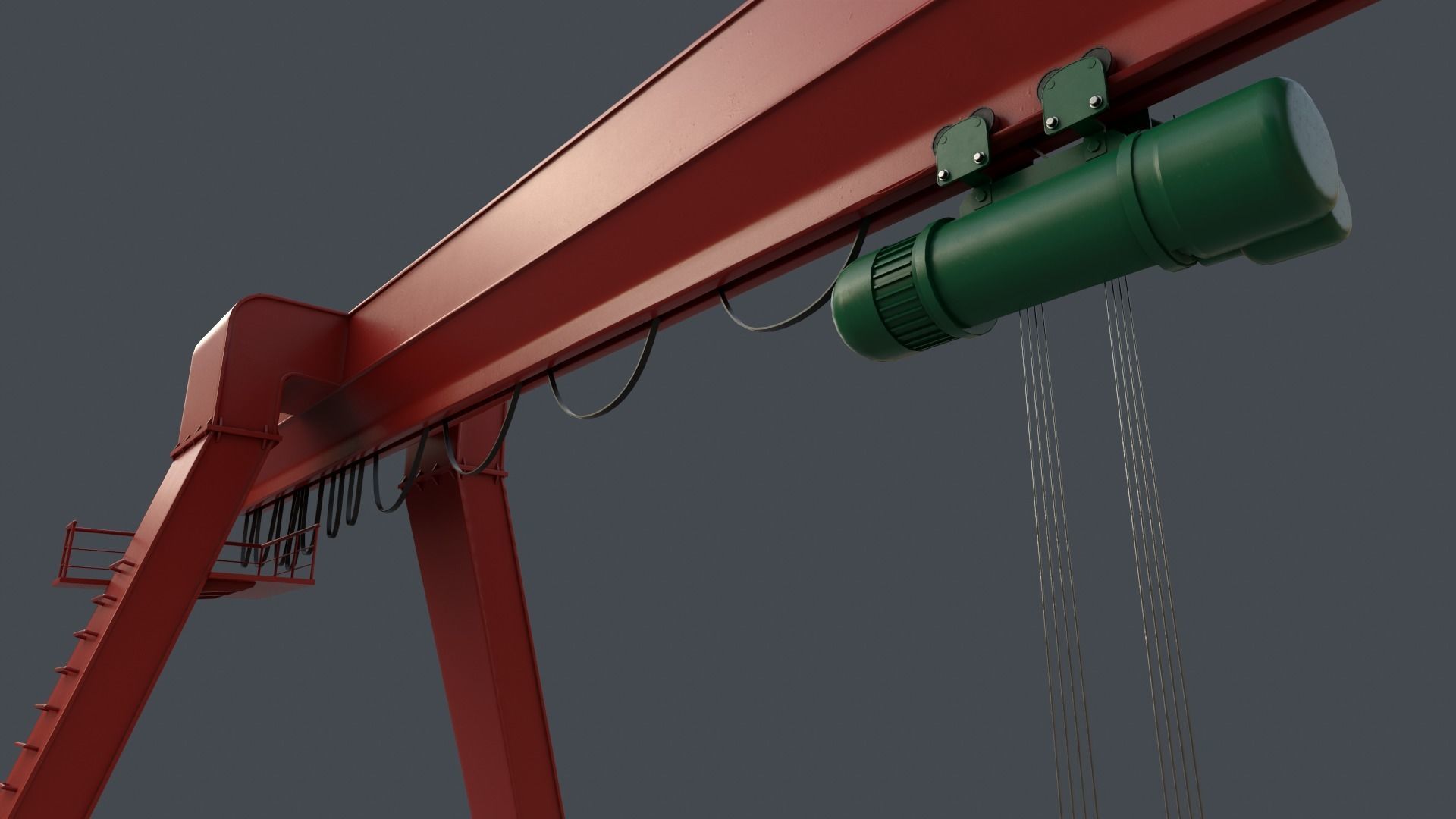 PBR Single Girder Gantry Crane V1 - Multi color Pack 3D Model Collection_48