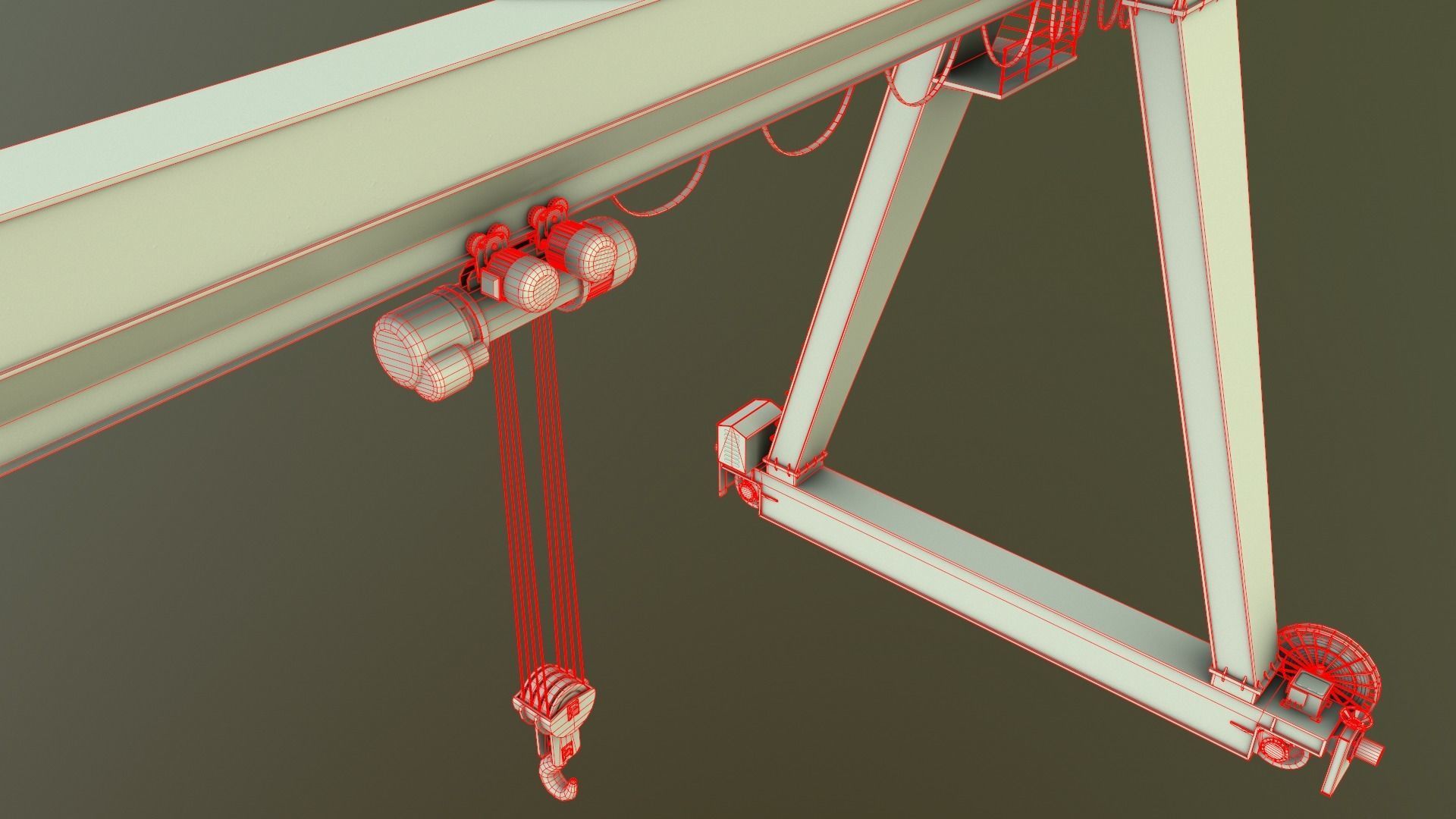 PBR Single Girder Gantry Crane V1 - Multi color Pack 3D Model Collection_116
