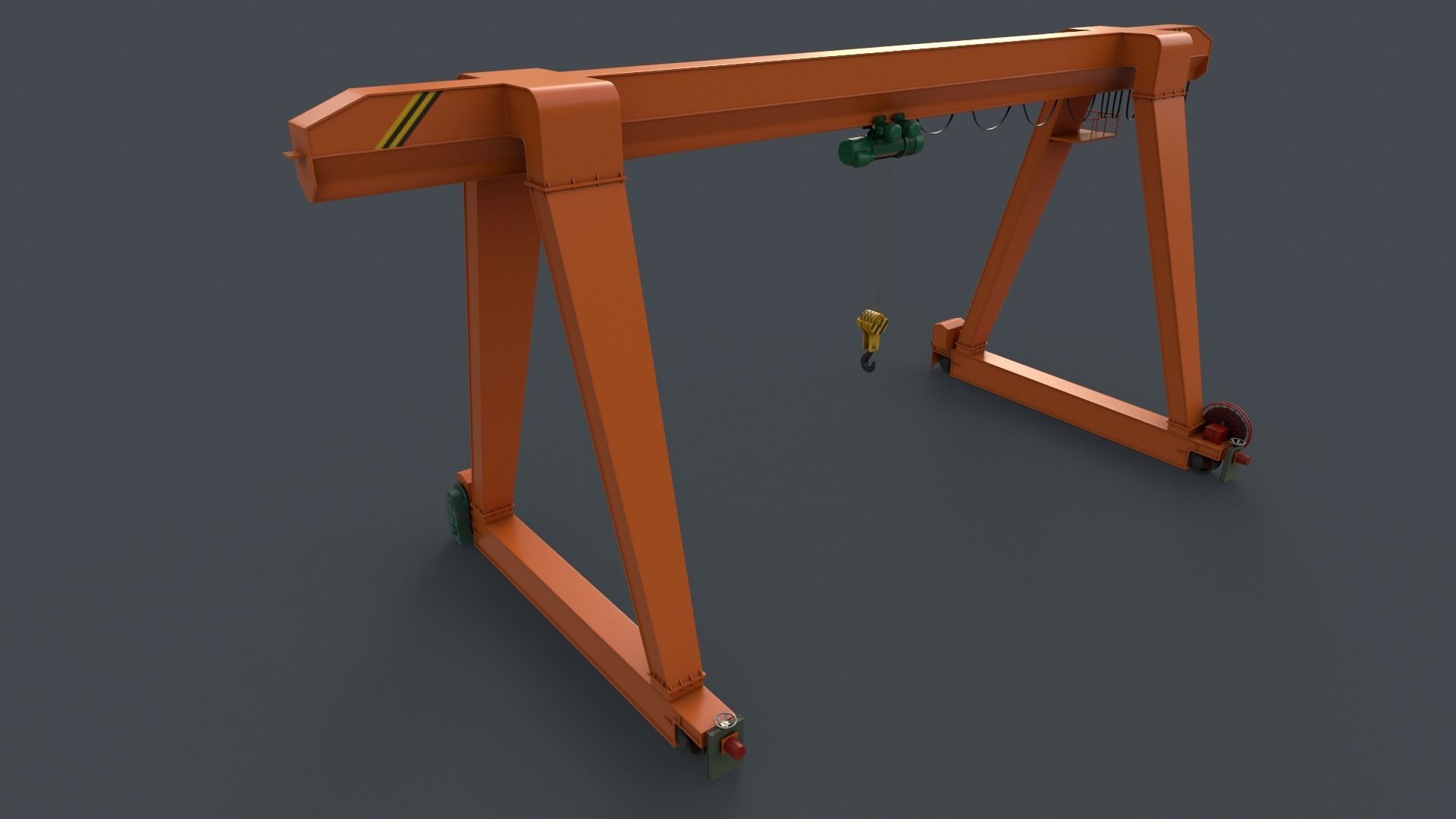 PBR Single Girder Gantry Crane V1 - Multi color Pack 3D Model Collection_25