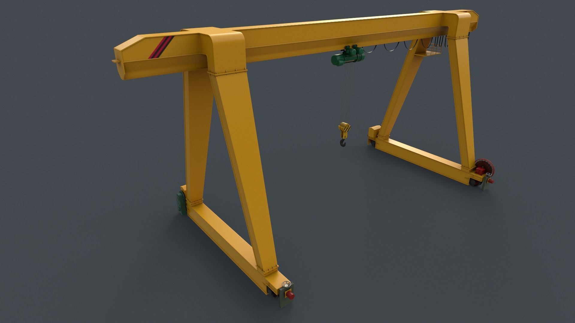 PBR Single Girder Gantry Crane V1 - Multi color Pack 3D Model Collection_33