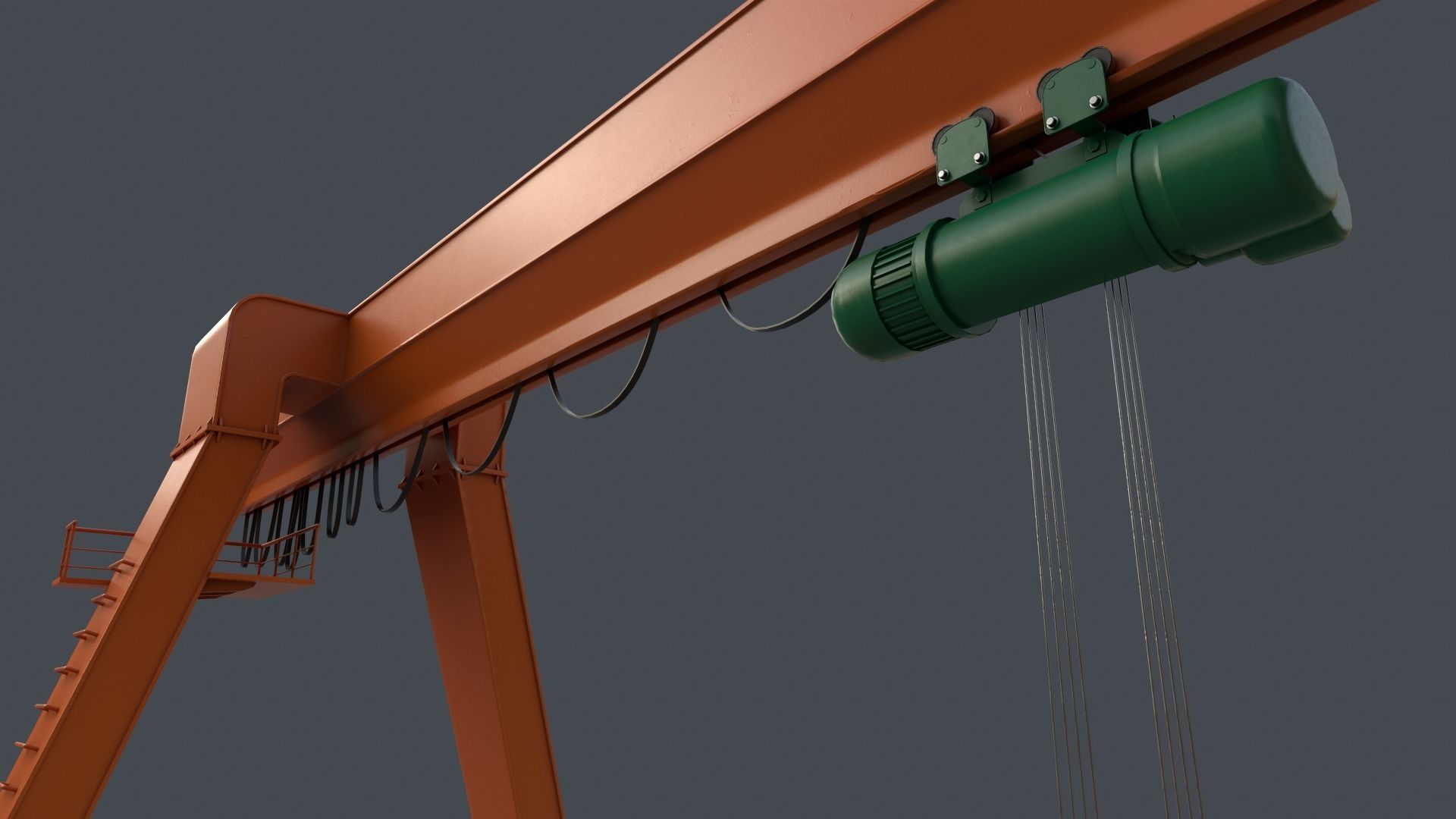PBR Single Girder Gantry Crane V1 - Multi color Pack 3D Model Collection_62