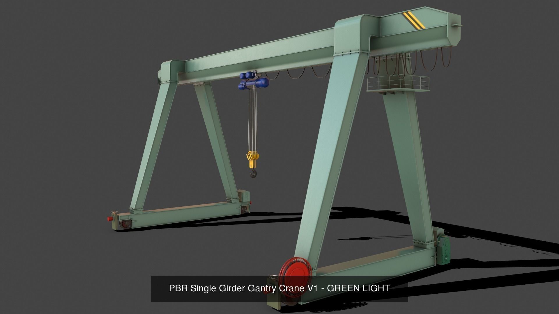 PBR Single Girder Gantry Crane V1 - Multi color Pack 3D Model Collection_16