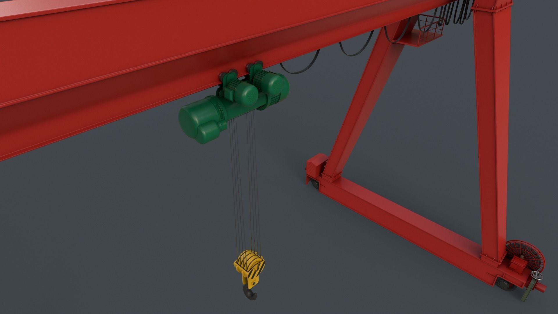PBR Single Girder Gantry Crane V1 - Multi color Pack 3D Model Collection_39
