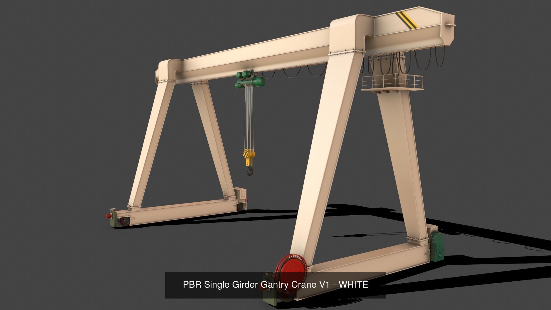 PBR Single Girder Gantry Crane V1 - Multi color Pack 3D Model Collection_19