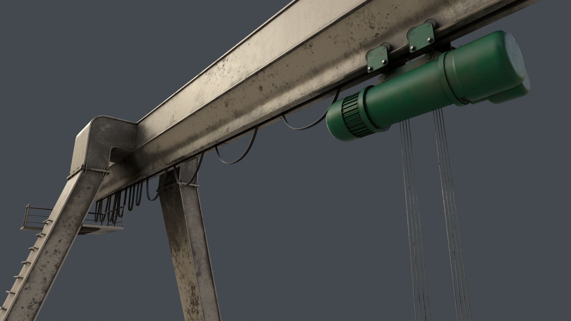 PBR Single Girder Gantry Crane V1 - Multi color Pack 3D Model Collection_49