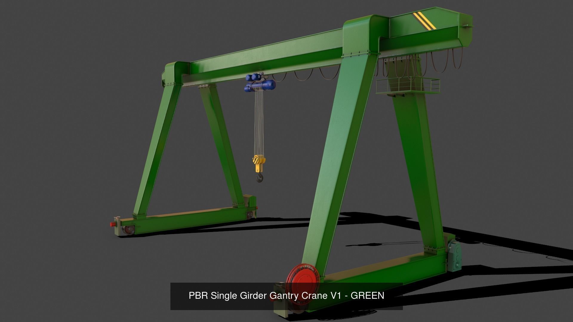 PBR Single Girder Gantry Crane V1 - Multi color Pack 3D Model Collection_15