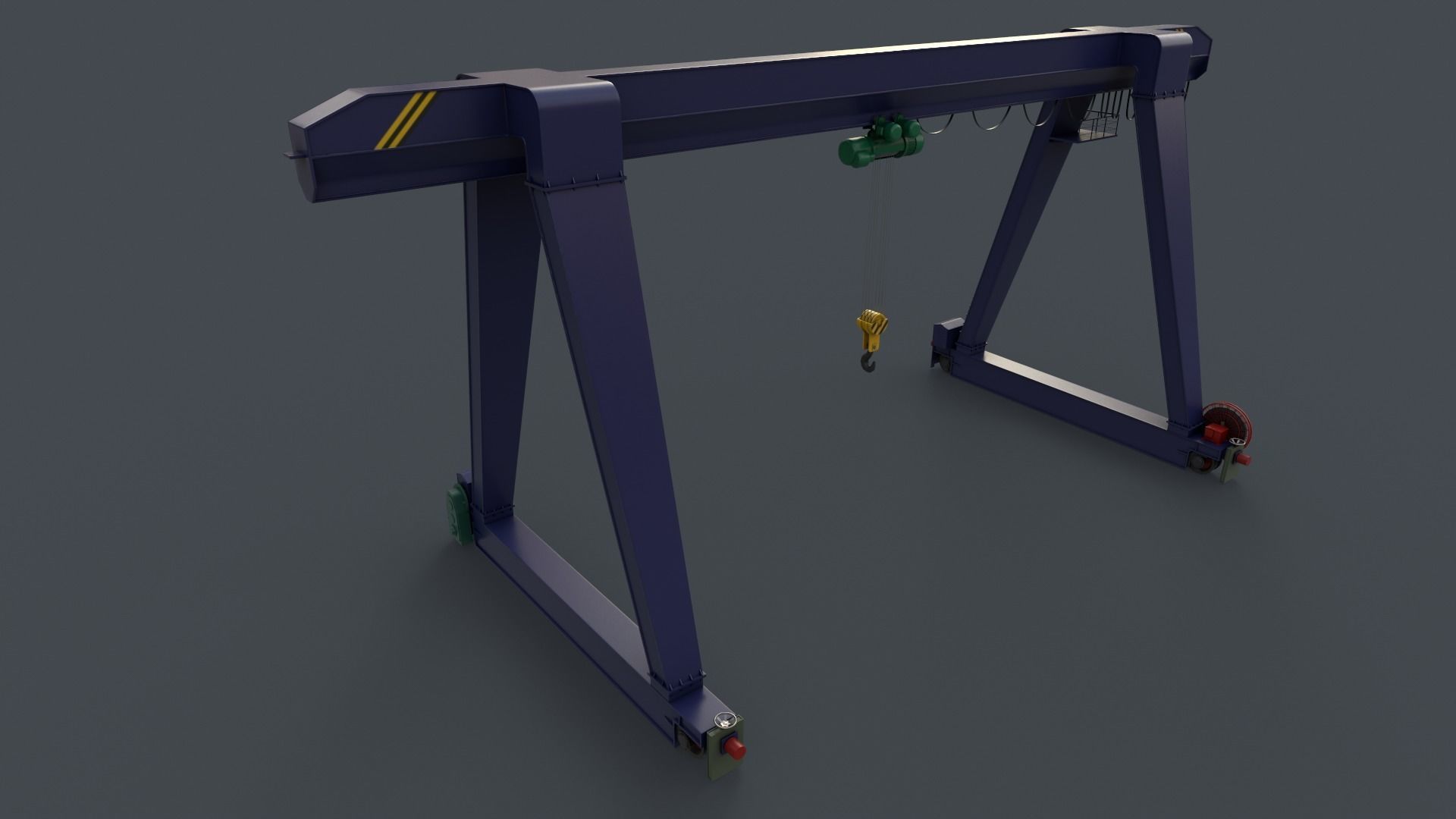 PBR Single Girder Gantry Crane V1 - Multi color Pack 3D Model Collection_24