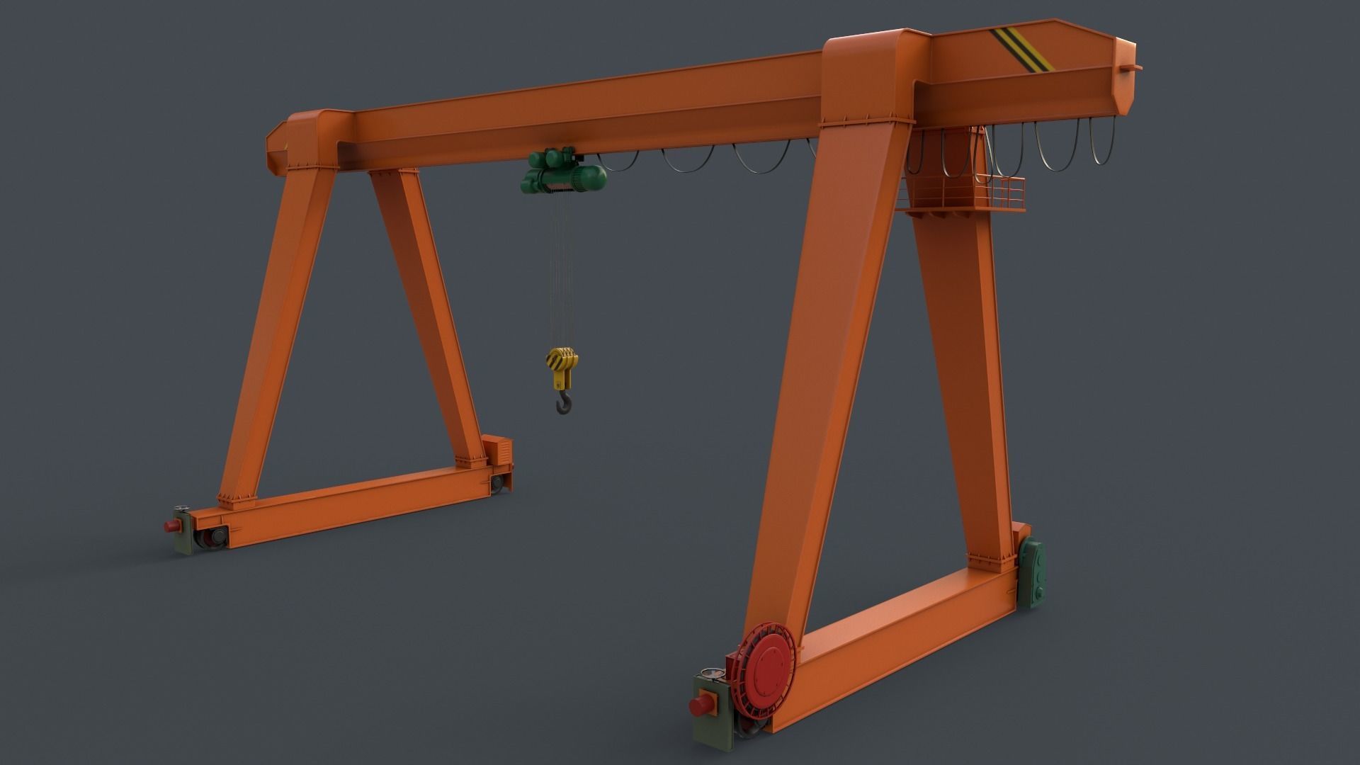 PBR Single Girder Gantry Crane V1 - Multi color Pack 3D Model Collection_78