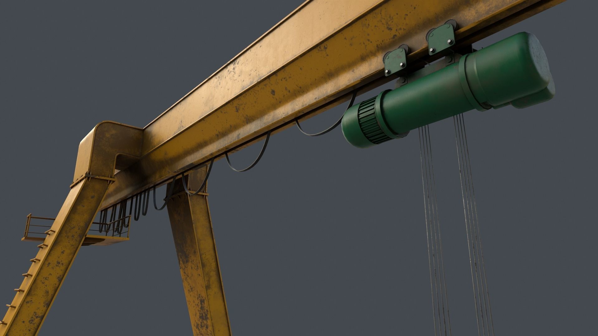 PBR Single Girder Gantry Crane V1 - Multi color Pack 3D Model Collection_52