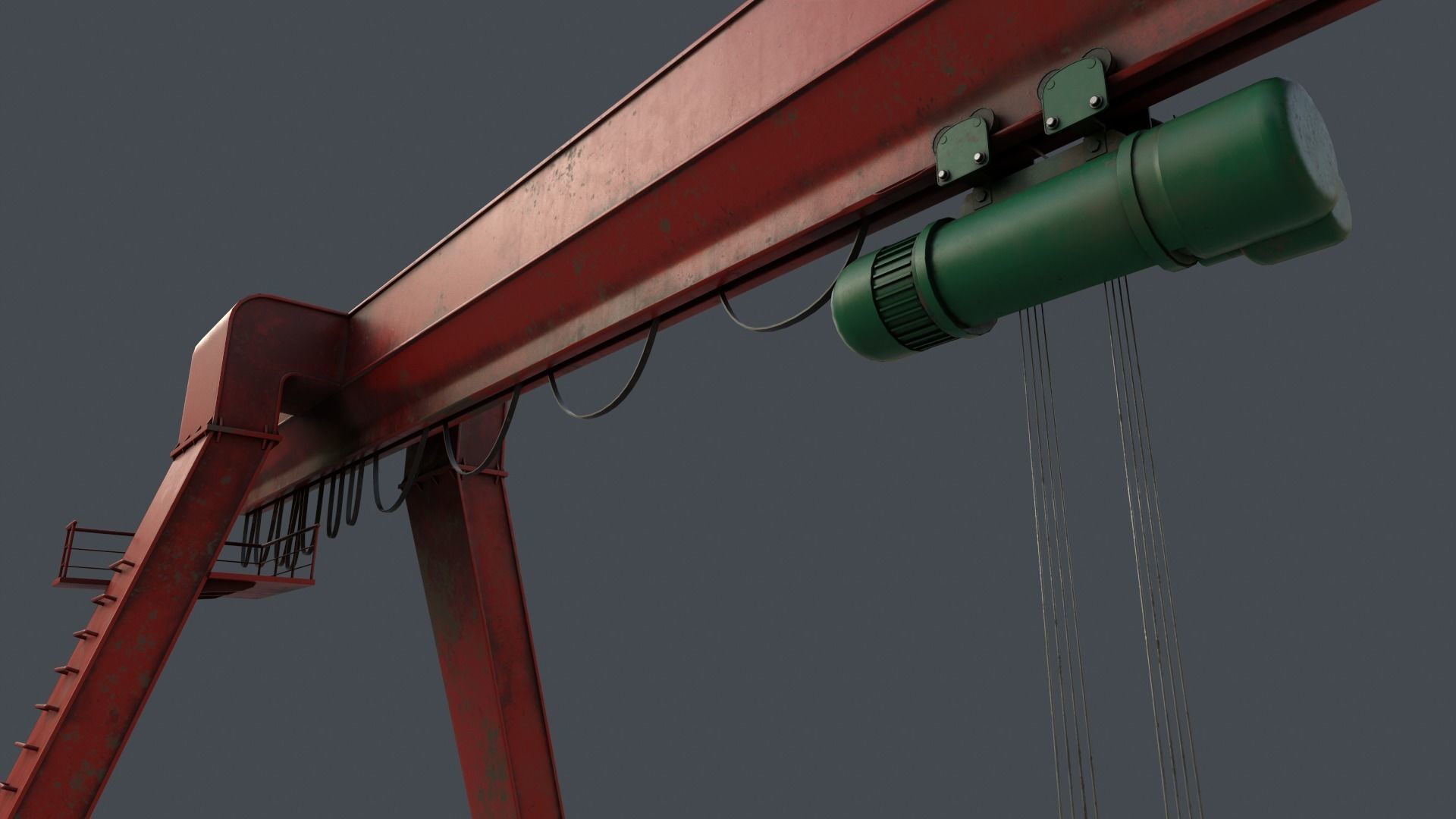 PBR Single Girder Gantry Crane V1 - Multi color Pack 3D Model Collection_47