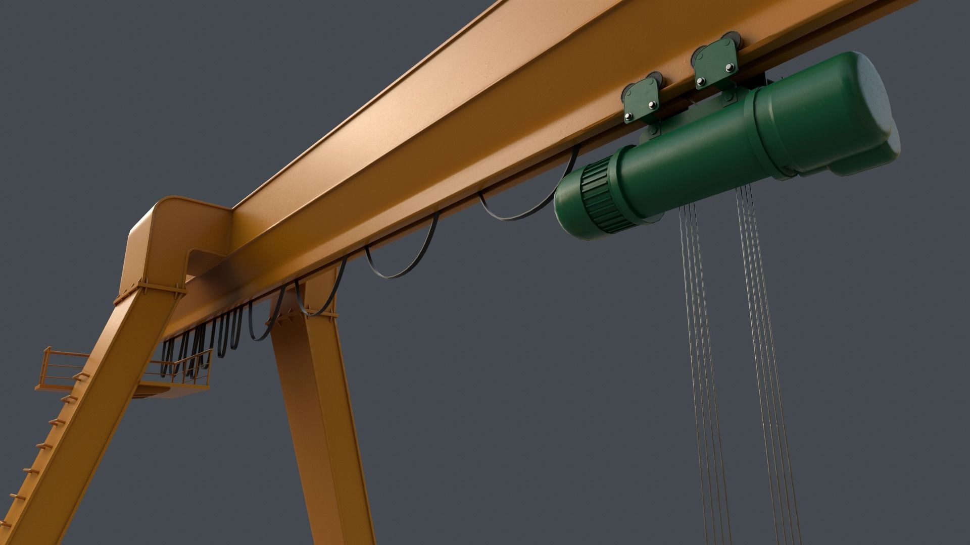 PBR Single Girder Gantry Crane V1 - Multi color Pack 3D Model Collection_55