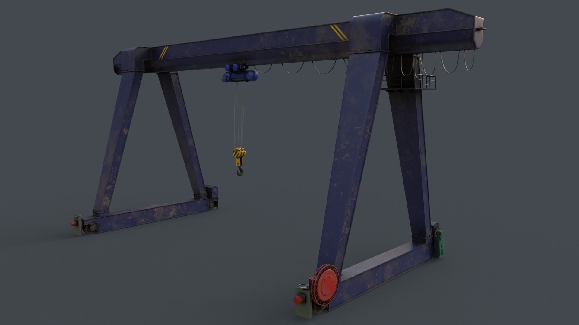 PBR Single Girder Gantry Crane V1 - Multi color Pack 3D Model Collection_86
