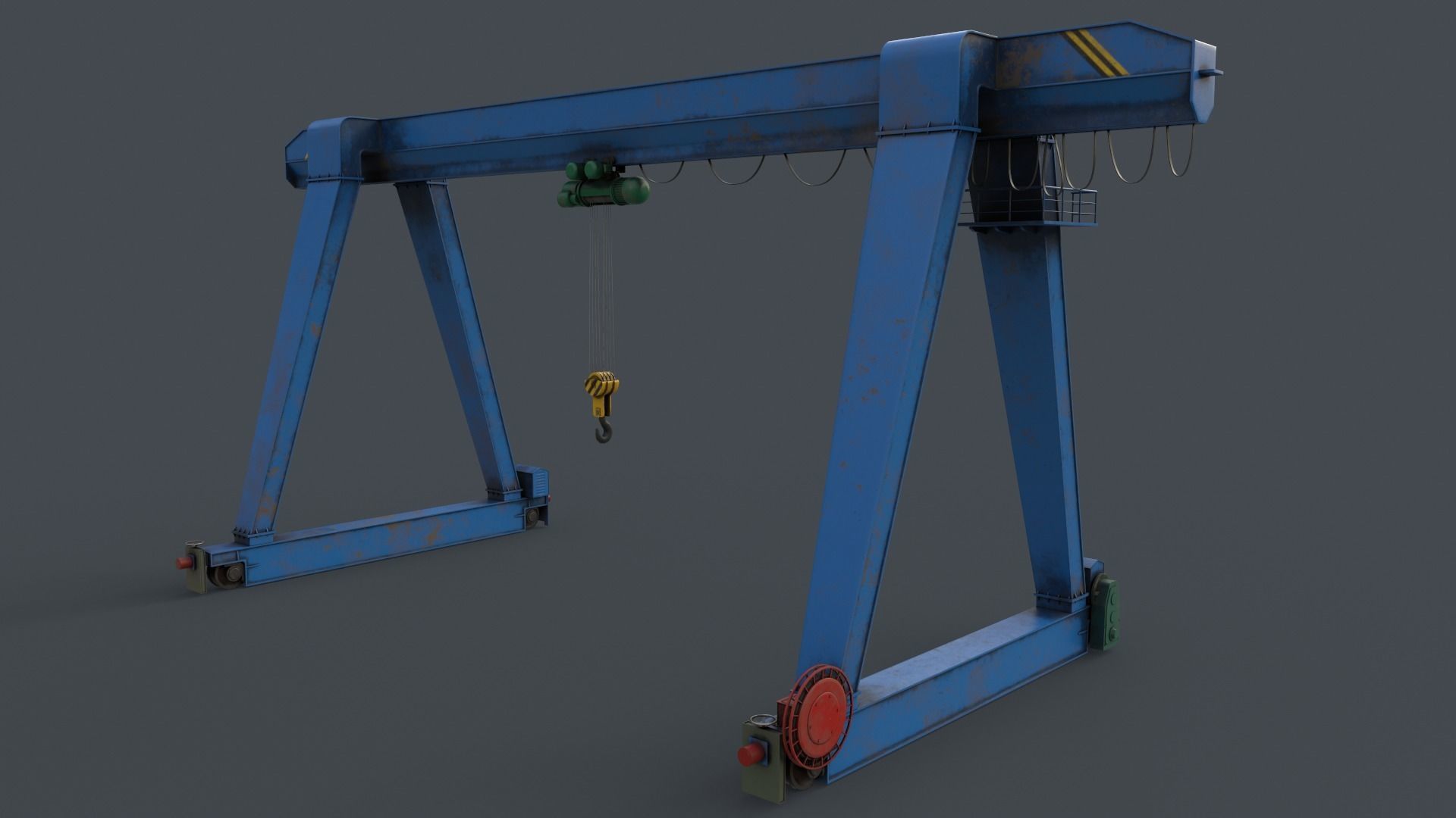 PBR Single Girder Gantry Crane V1 - Multi color Pack 3D Model Collection_102