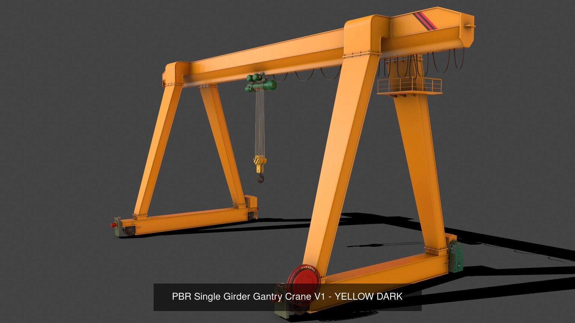 PBR Single Girder Gantry Crane V1 - Multi color Pack 3D Model Collection_21