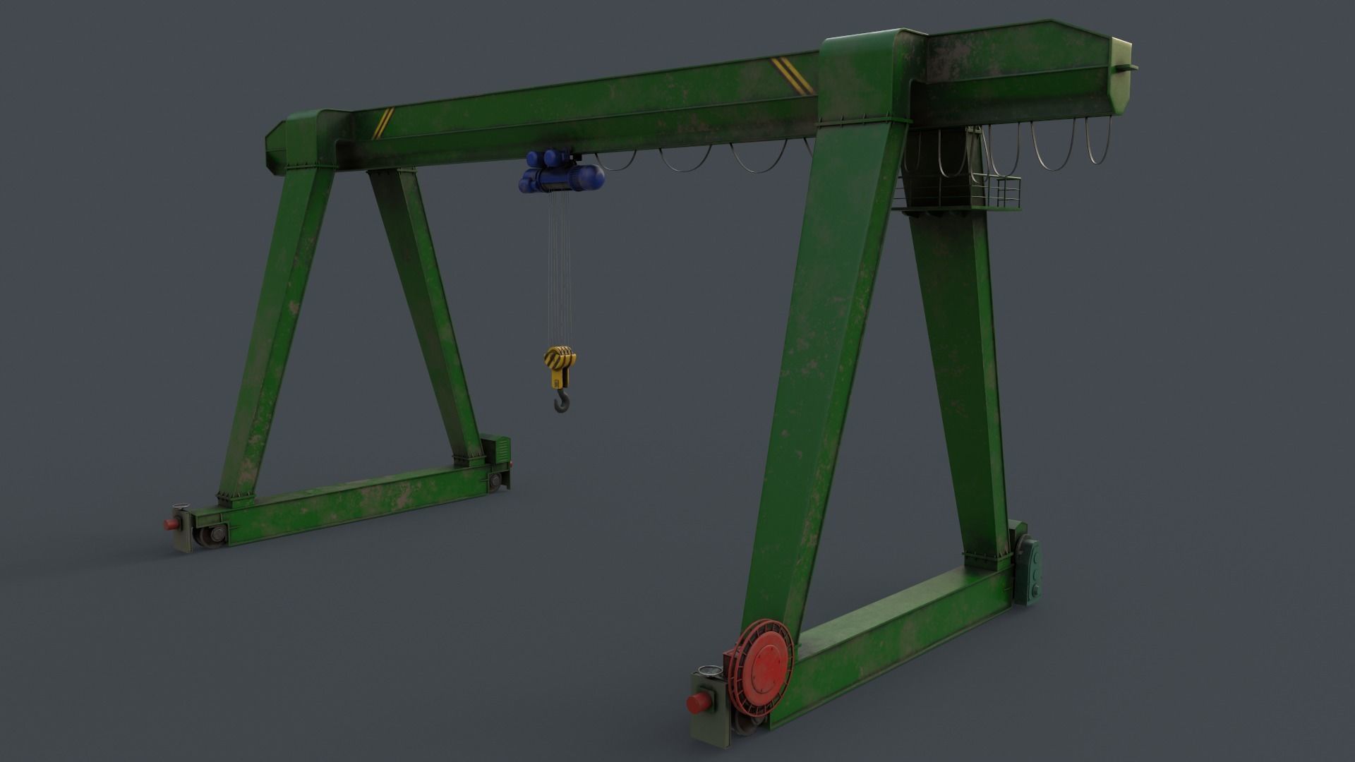 PBR Single Girder Gantry Crane V1 - Multi color Pack 3D Model Collection_77