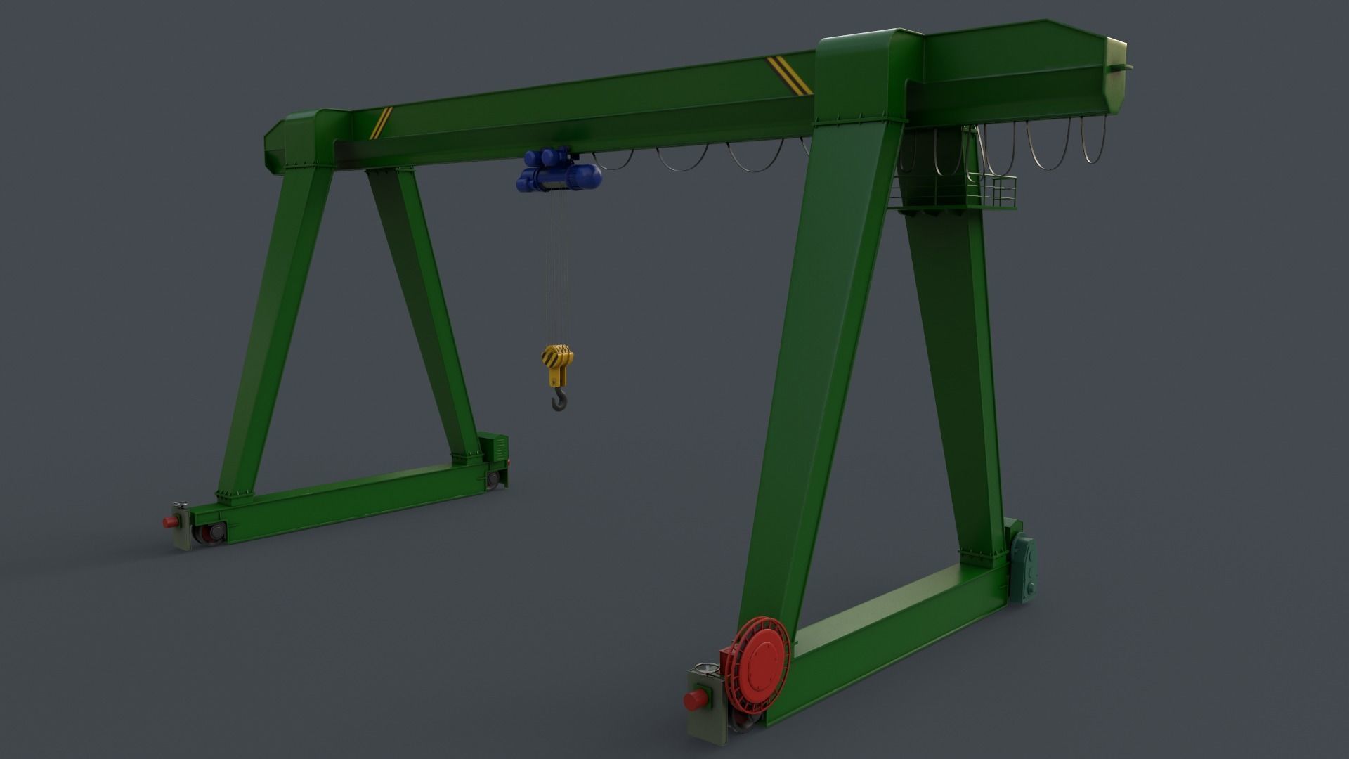 PBR Single Girder Gantry Crane V1 - Multi color Pack 3D Model Collection_71