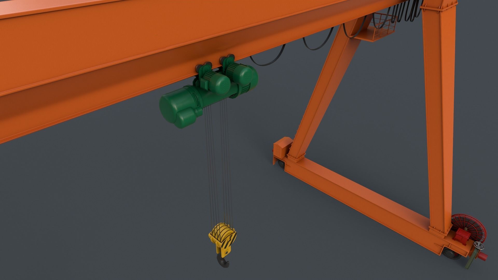 PBR Single Girder Gantry Crane V1 - Multi color Pack 3D Model Collection_40