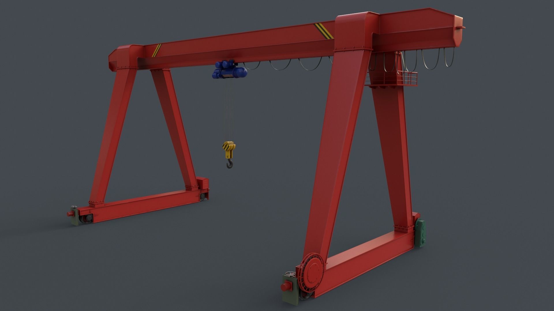 PBR Single Girder Gantry Crane V1 - Multi color Pack 3D Model Collection_106