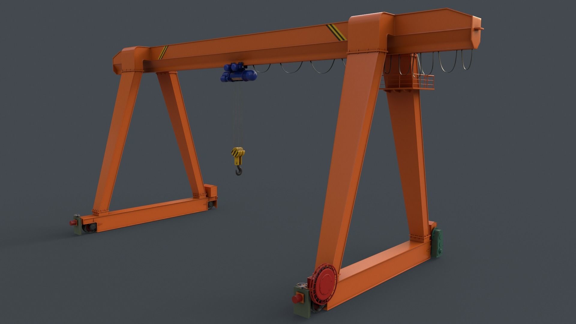 PBR Single Girder Gantry Crane V1 - Multi color Pack 3D Model Collection_83