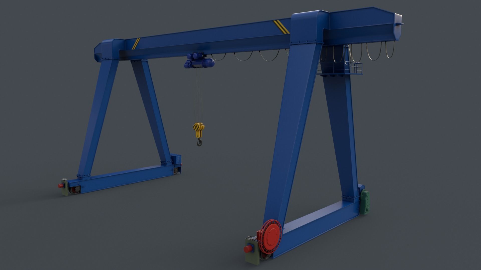 PBR Single Girder Gantry Crane V1 - Multi color Pack 3D Model Collection_73