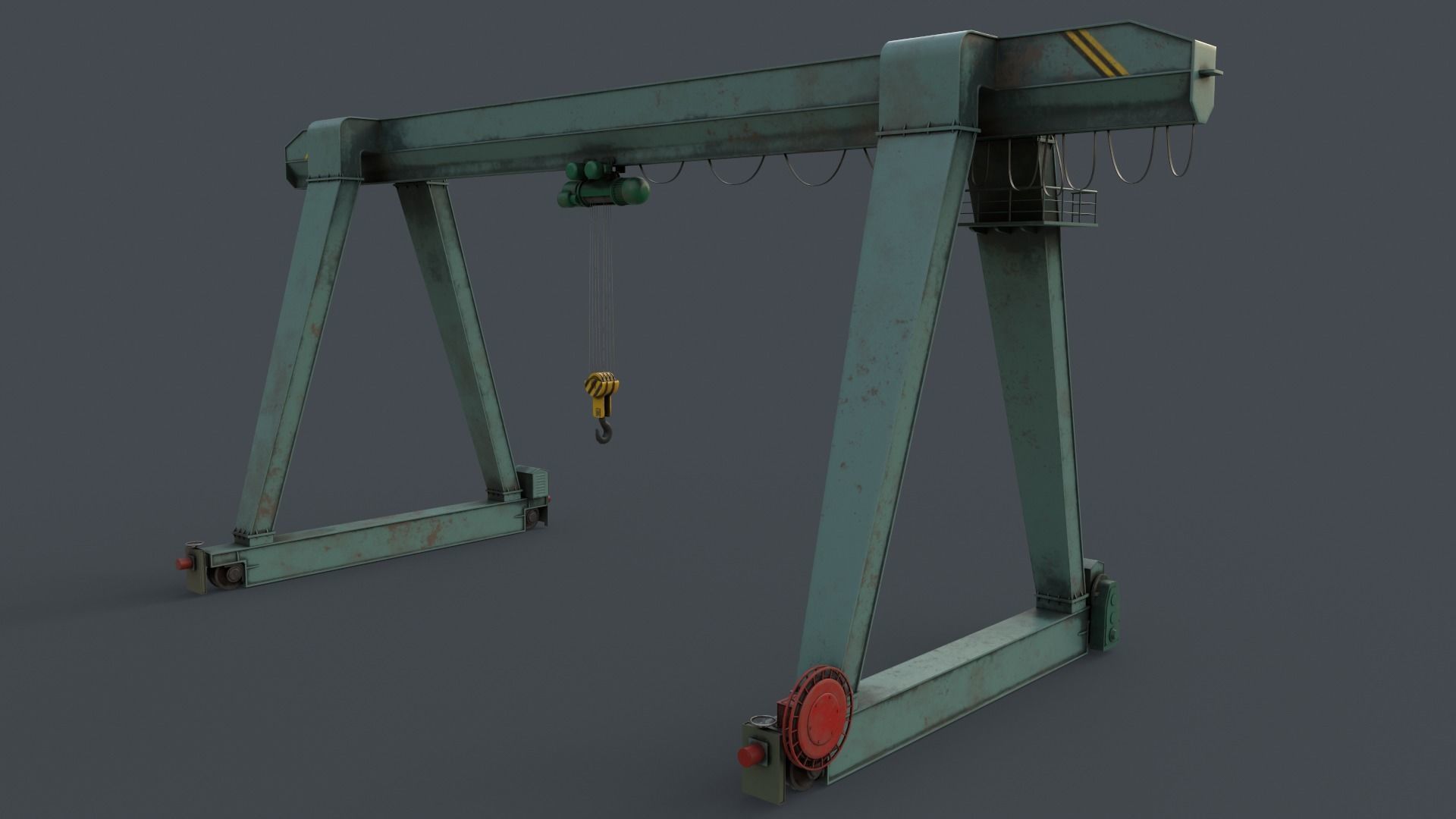 PBR Single Girder Gantry Crane V1 - Multi color Pack 3D Model Collection_74