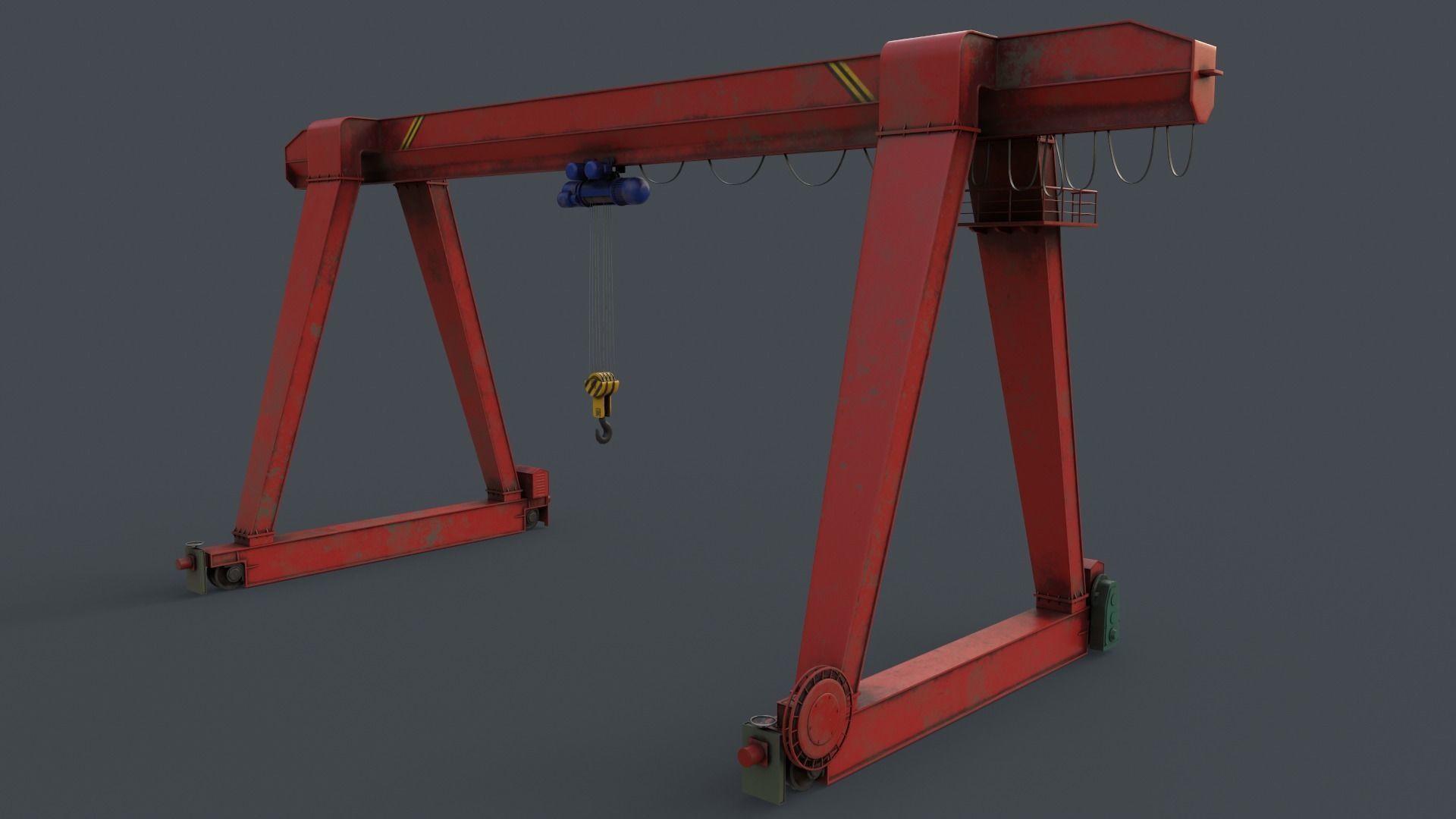 PBR Single Girder Gantry Crane V1 - Multi color Pack 3D Model Collection_105
