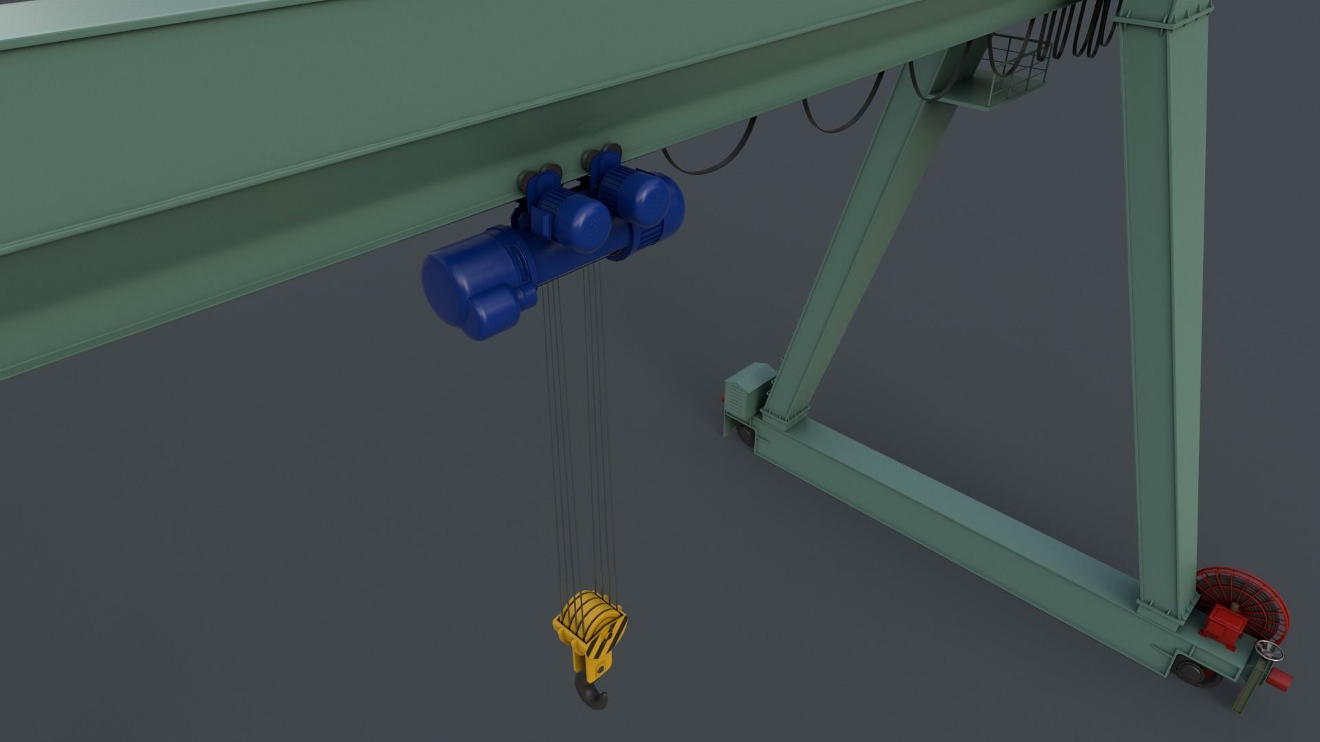 PBR Single Girder Gantry Crane V1 - Multi color Pack 3D Model Collection_37