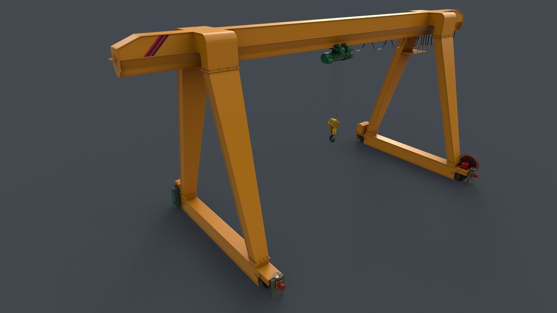 PBR Single Girder Gantry Crane V1 - Multi color Pack 3D Model Collection_28
