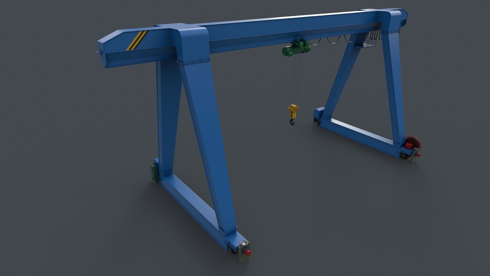 PBR Single Girder Gantry Crane V1 - Multi color Pack 3D Model Collection_30