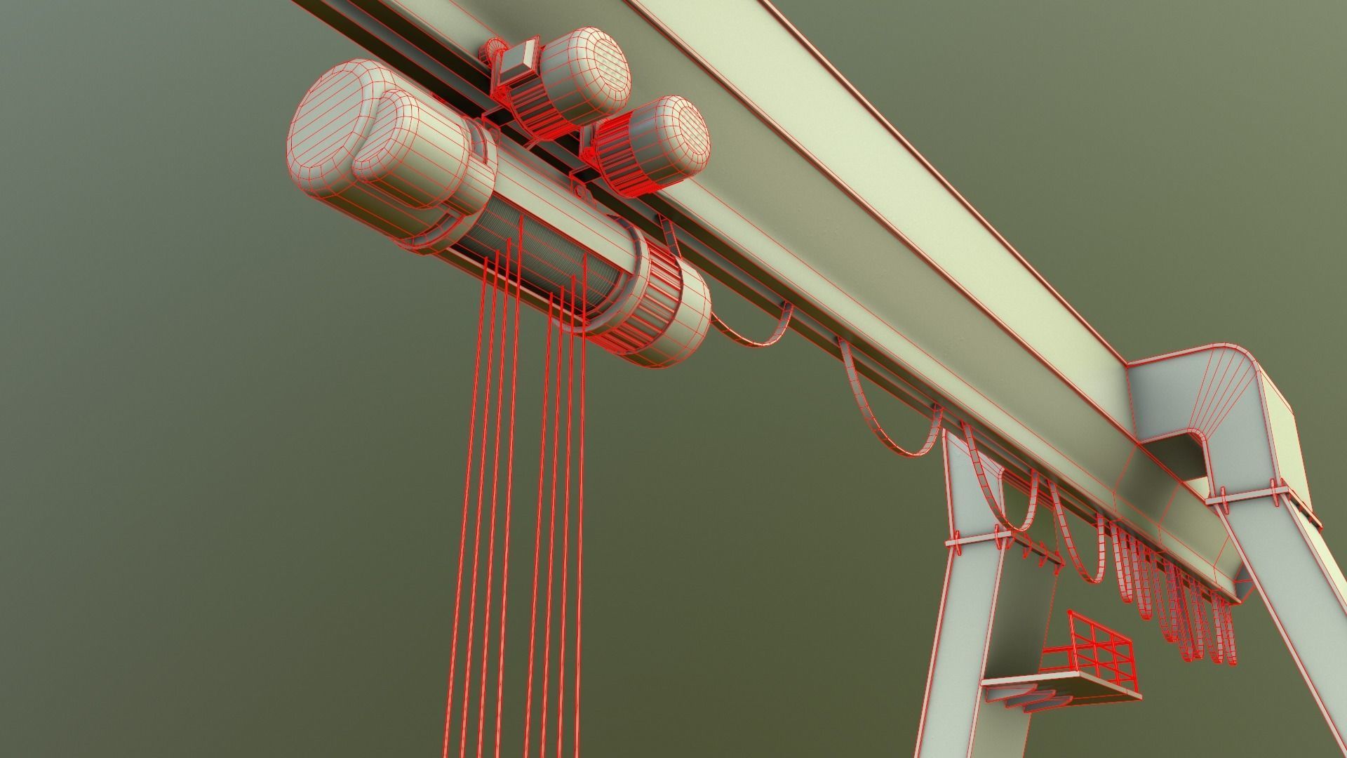 PBR Single Girder Gantry Crane V1 - Multi color Pack 3D Model Collection_112